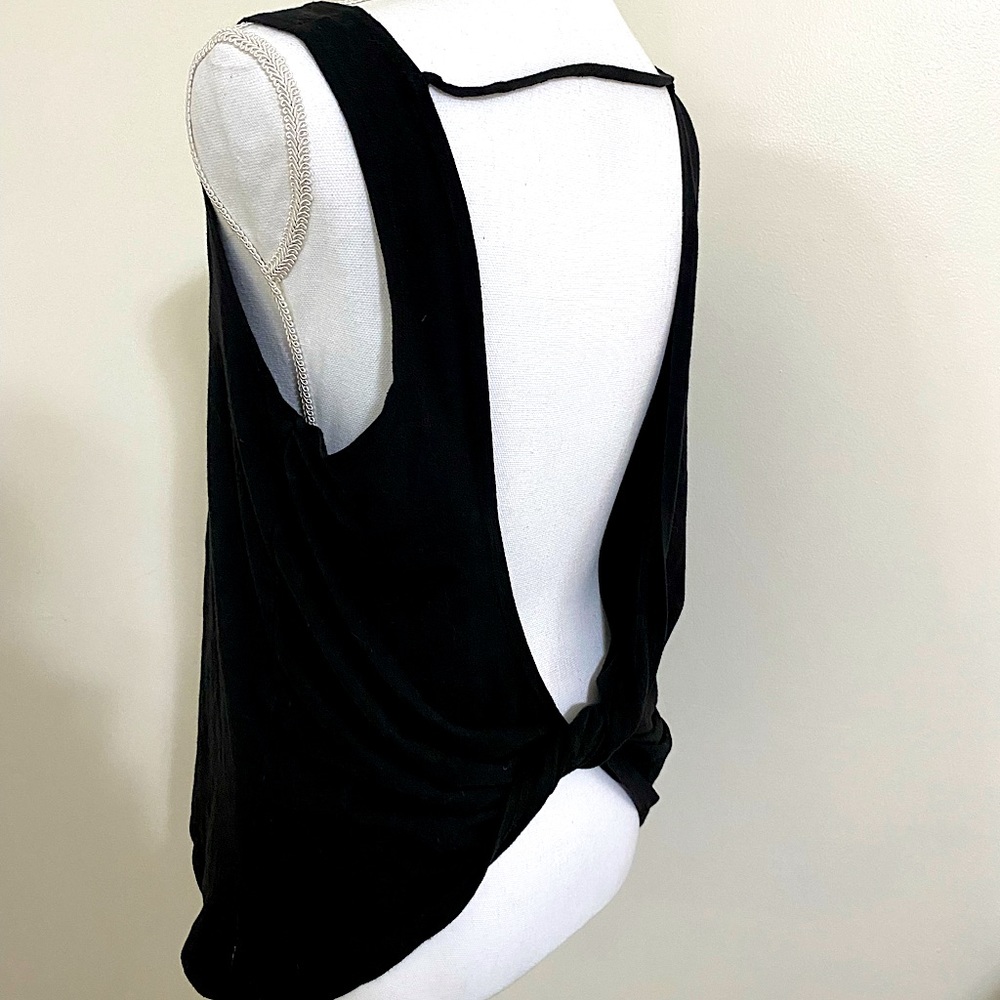 Fabletics Open-Back Black Tank